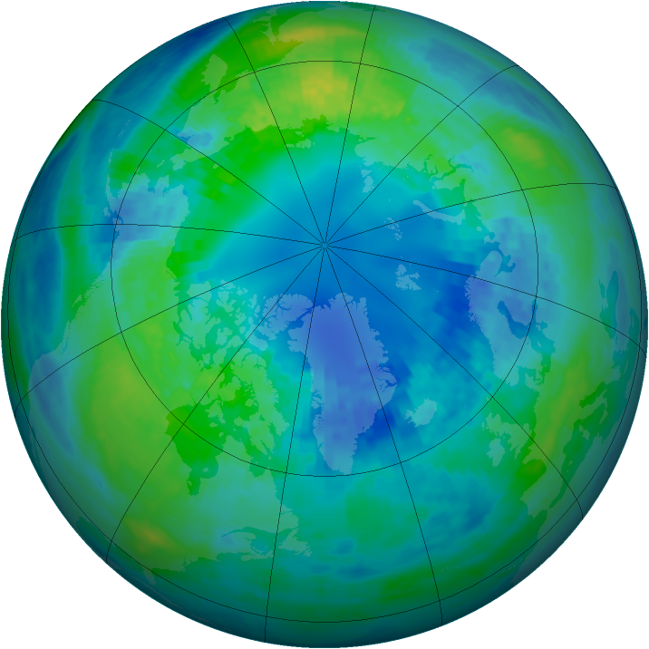 Arctic ozone map for 15 October 2004